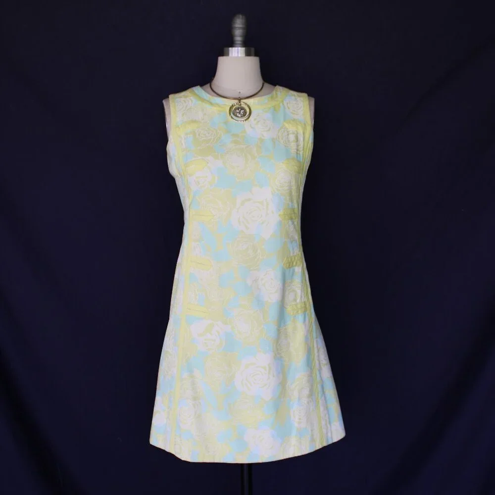 The Lilly Pulitzer vintage floral tunic mod 60s dress Jackie O scooter shift S - Picture 7 of 10